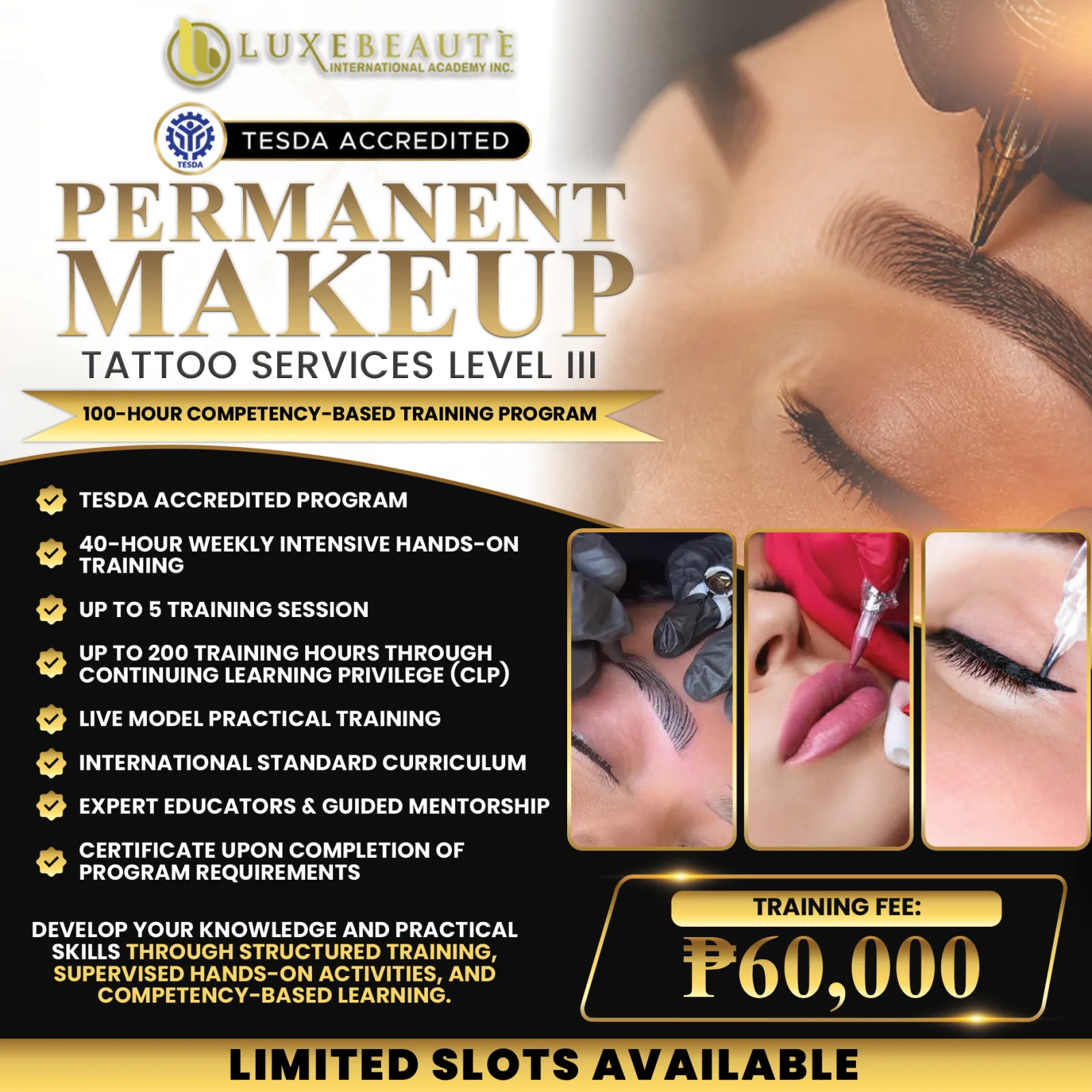 Permanent Make-Up Tattoo Services Level III training program